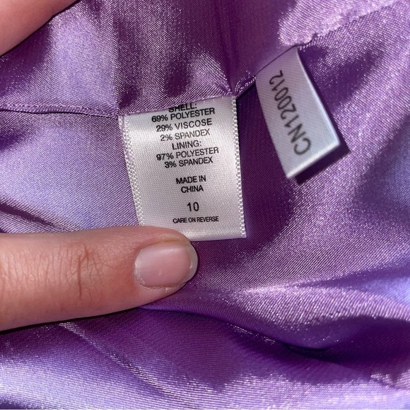 New York & Company Purple and Black Satin Lined Knee Length Dress - Picture 7 of 7